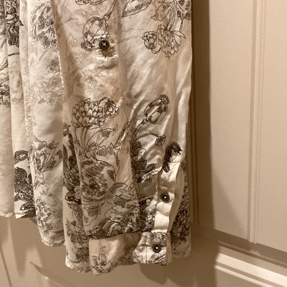 Vintage America Brown and Cream Relaxed Tunic with Mandarin Collar - Picture 5 of 6